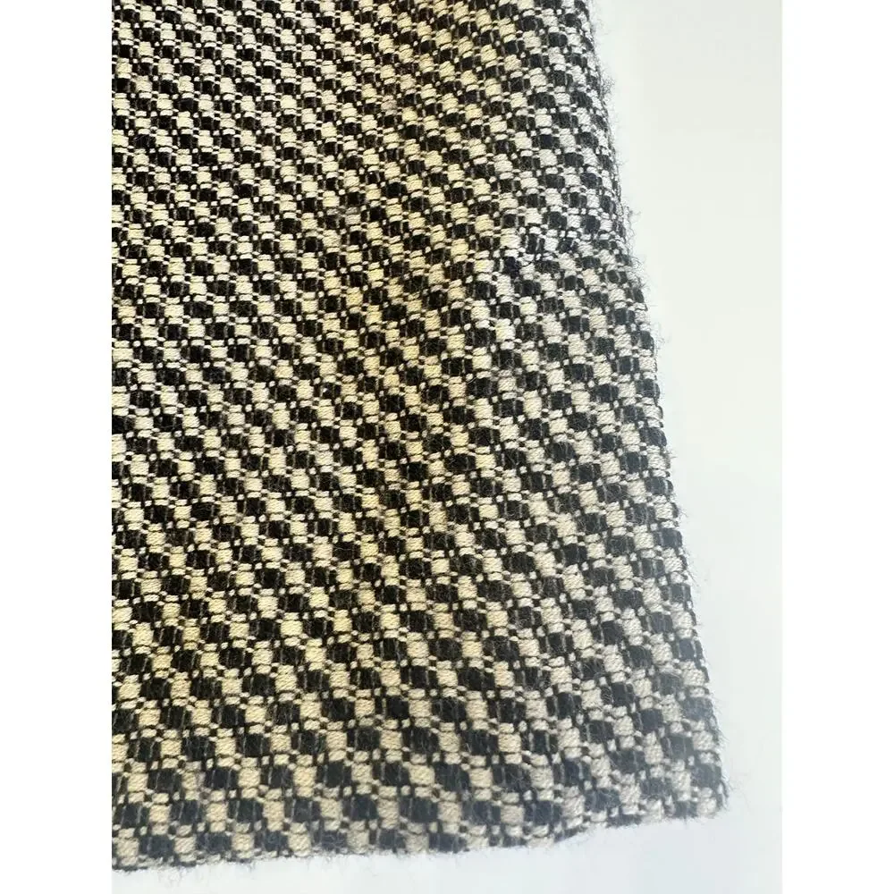 Women's Ann Taylor Wool Check Pencil Skirt Tan Black Size 4 Lined‎